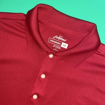 Jack Nicklaus Men Large Red Short Sleeve Button Polo Golf Shirt - Image 1 of 4