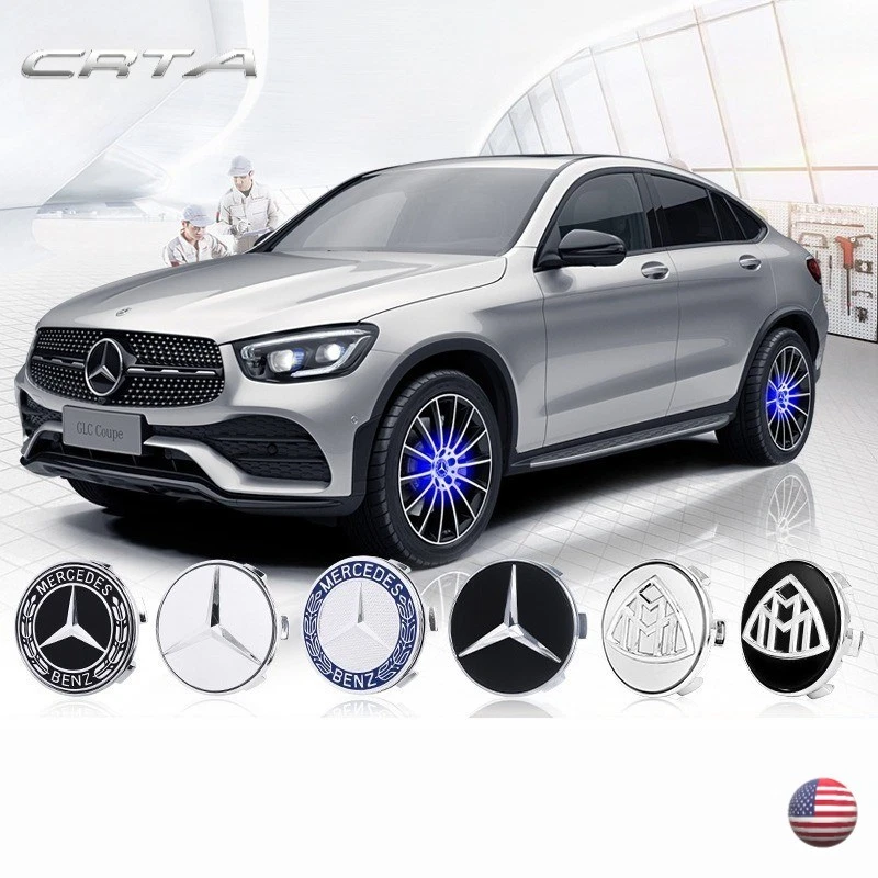 Tapacubos centrales flotantes luminosos para Mercedes-Benz 74,5 mm 4 un. Foto 1 de 1