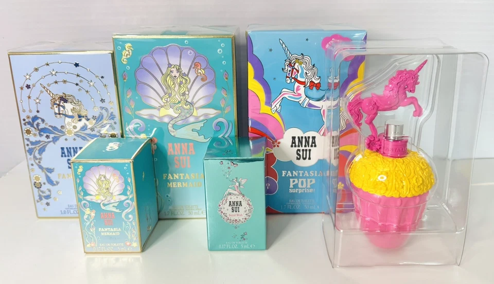 5X Anna Sui 1.0 Fantasia Mermaid, 1.7 Fantasia, Surprise POP, Miniatures Minis Foto 1 de 4