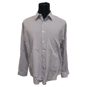 Perry Ellis Portfolio Men’s Blue/Gray Pinstripe Dress Shirt Button Up Size XL - Picture 1 of 7