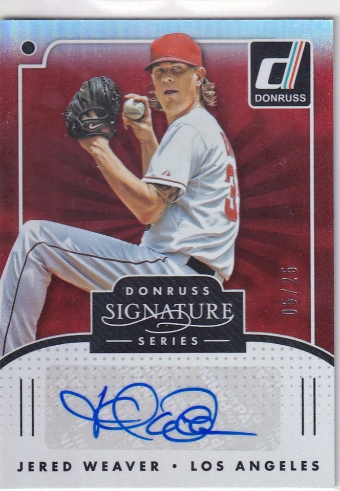 JARED WEAVER /25 天使签名 2016 帕尼尼·唐鲁斯签名系列亲笔签名 — 第 1/1 张图片
