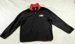 GM Chevrolet Black Mens XL Embroidered Logo Fleece 1/4 Zip Long Sleeve Pullover - Picture 1 of 10