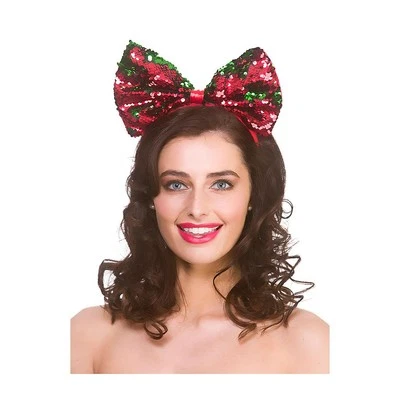 Wicked Costumes - Christmas Sequin Gift Bow on a Headband - Adult - Image 1 of 2