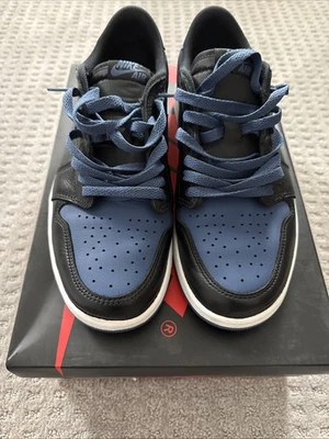 Nike Air Jordan 1 Retro Low OG 10.5 Black/Mystic Navy Sneakers W Box & Both Lace - Image 1 of 4
