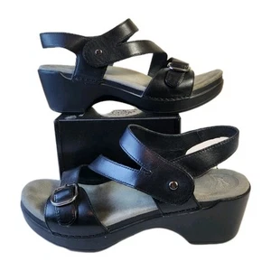 Sandalias Dansko para mujer EU 40 Shari de cuero negro con correa en el tobillo tacón bloque EE. UU. 9,5-10 - Imagen 1 de 16