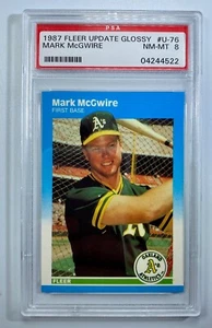 1987 Fleer Update Glossy Mark McGwire RC PSA NM-MT 8 Rookie Card #U-76 MLB - Picture 1 of 2