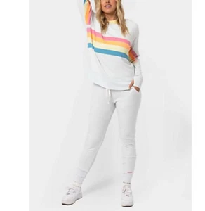 Peace Love World - Pride ComfyKnit Jogger Pants - Pristine Ivory - Picture 1 of 7