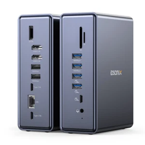 iDsonix USB C Displaylink Docking Station 15 in 1 Triple Display For Mac Window - Picture 1 of 13