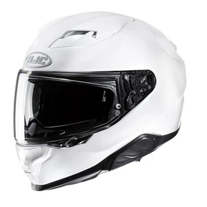 HJC F71 ECE 22.06 Sun Visor Pinlock Fiberglass Motorcycle Helmet - Pearl White - Picture 1 of 5