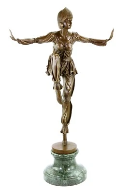 Art Deco Bronzeskulptur - Revuetänzerin - signiert Chiparus - Bild 1 von 4