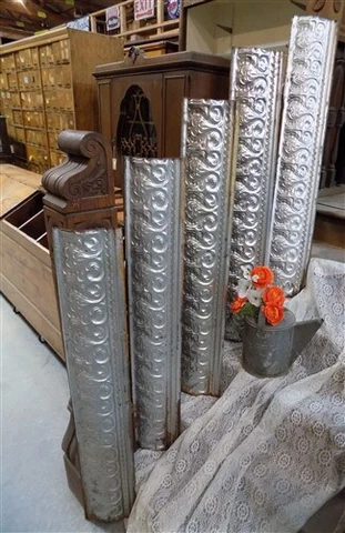 5 Ceiling Tin Panels, Vintage Reclaimed Molding Architectural Salvage A45 Cover