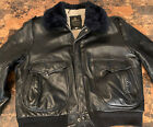 Vintage Cooper Flight USN Bomber Leather Military Jacket Made In USA 46R EUC