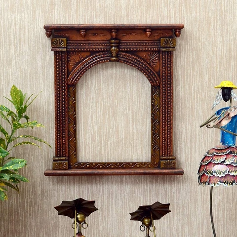 Antique GOLDEN BROWN Wall Mirror FRAME OR PHOTO Frame 17 INCHES Cover