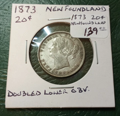1873 Newfoundland 20 Cents - High Grade - Possible Doubled Die Cover