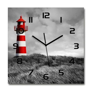 Glass Wall Clock 60x60 Lighthouse - Picture 1 of 9