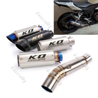 Silenciador tubo de escape medio 2" para motocicleta Honda CBR500R CB500X CB500F 2013-2019 Foto 1 de 4