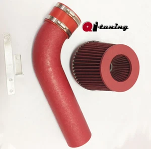 Kit de admisión de aire recubierto de rojo para 05-10 Jeep Cherokee Commander 3.7 *LARGO* - Imagen 1 de 3