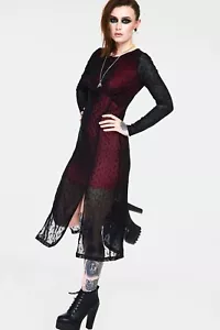 Alternative Style Moonstruck Mesh Midi Gothic Kleid - Bild 1 von 5