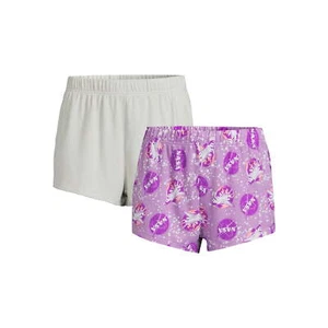 NASA Women’s Purple & Cream Sleep Shorts 3" inseam 2-Pk MANY SIZES YOU PICK NEW - Picture 1 of 5