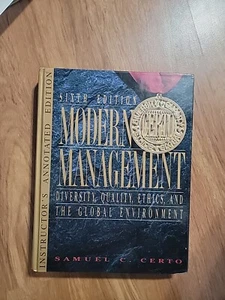 MODERN MANAGEMENT 6th Ed. Samuel Certo ~ Diversity & Ethics Global Environment - Picture 1 of 5