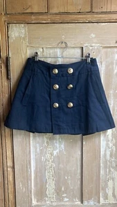 Dsquared2 Indie Button Mini Skirt Dark Blue 2000s UK 6/8 - Picture 1 of 5