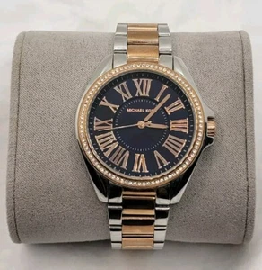 Michael Kors MK6185 Kacie Crystals Blue Dial Two-Tone Women's Quartz Watch C831 - Picture 1 of 14