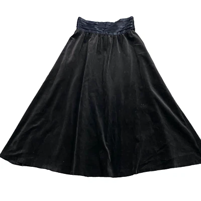 Jessicas Gunnies Sax Womens Vtg Skirt 7 Velour Midi A-Line Pleated 70s Boho - Image 1 of 4