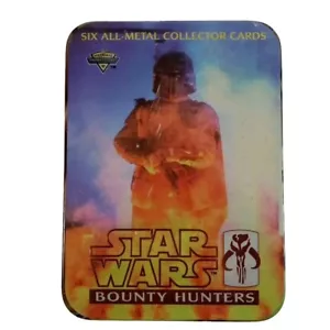 1998 STAR WARS BOUNTY HUNTERS SET DI CARTE IN METALLO DA COLLEZIONE SIGILLATO LATTA NOS - Foto 1 di 6
