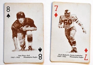 Eagles 1963 Stancraft Playing Cards Lot RED BACK Chuck Bednarik Pete Pihos  - Picture 1 of 2