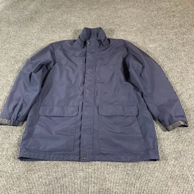 Chaqueta Eddie Bauer Para Hombre Grande L Azul Borde Climático Cremallera Completa Bolsillos Tareas al Aire Libre Foto 1 de 4