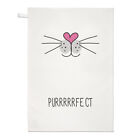 Purrfect Perfect Cat Face Tea Towel Dish Cloth - Crazy Cat Lady Kitten Funny