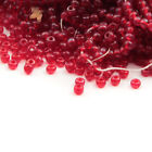 Lot (11000+) Vintage Tchèque Transparent Perles de Verre Graine Rouge 13bpi