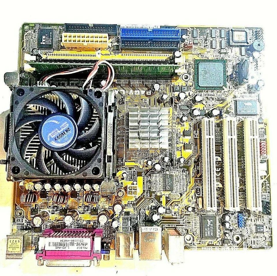 ASUS P4GV-LA MOTHERBOARD + 2.8GHz INTEL CELERON D SL7NW CPU+256MB RAM +H/S & FAN - Image 1 of 2