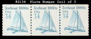 USA4 #2134 MNH PNC3 Pl #1 Iceboat - Picture 1 of 1