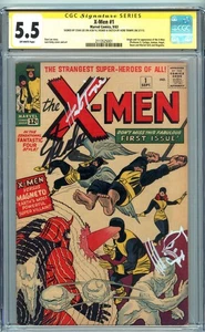 X-Men #1 1963 CGC 5,5 Marvel SS 2X Lee Trimpe 1st Cyclops Jean Grey Beast Angel - Imagen 1 de 2