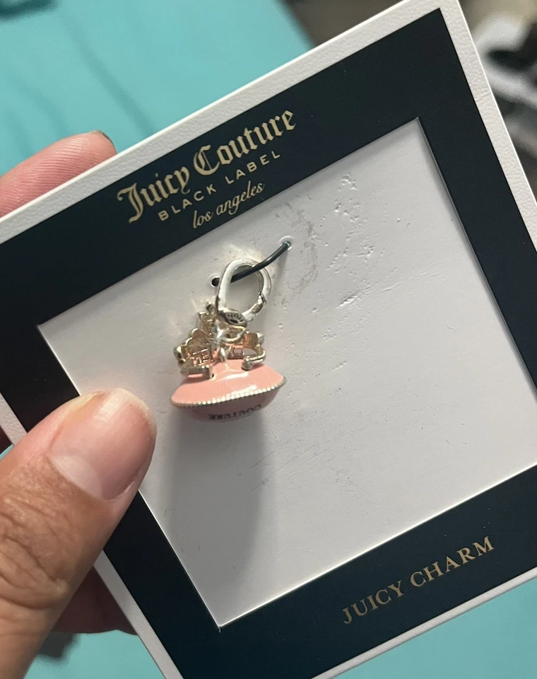 JUICY COUTURE Tiara Reina Dije en Almohada Rosa con Llavero y Collar NUEVO Foto 1 de 4