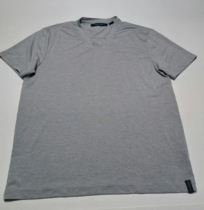 Perry Ellis Herren Pullover Shirt Medium V-Ausschnitt grau gestreift - Bild 1 von 7