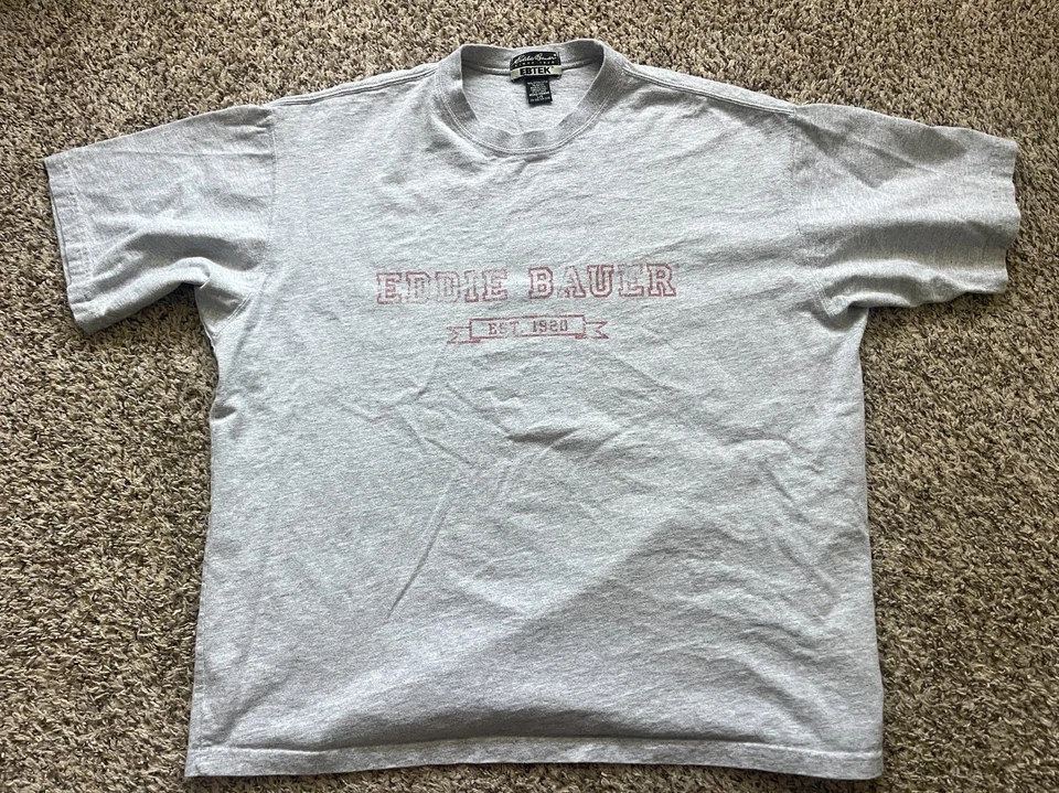 Camiseta de Colección Eddie Bauer Para Hombre Grande Gris Manga Corta EBTEK Foto 1 de 4