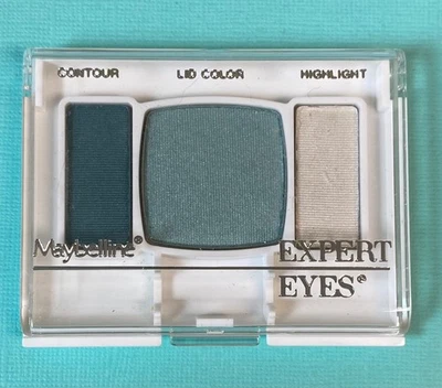 Vtg 80’s Maybelline Expert Eyes Trio Eye Shadow Pearl ULTIMATE AQUAS Blue White - Image 1 of 2
