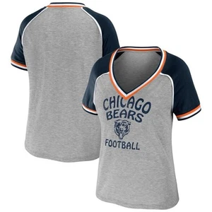 Chicago Bears Women’s WEAR by Erin Andrews Cropped Throwback T-Shirt - Gray 2XL - Picture 1 of 4