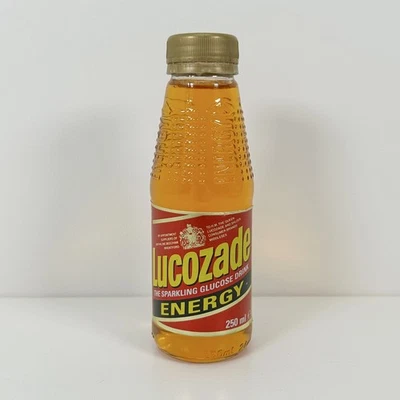 Vintage Glass 1995 LUCOZADE Energy Drink Bottle - STILL SEALED - Image 1 of 4