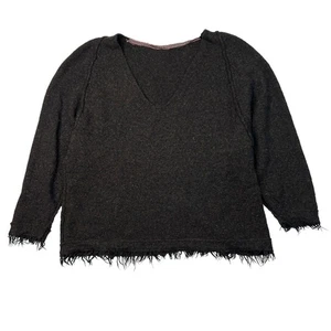 Suéter Free People Irresistible Gran Tamaño Cuello en V Lana Deshilachada Marrón Pequeño - Imagen 1 de 7