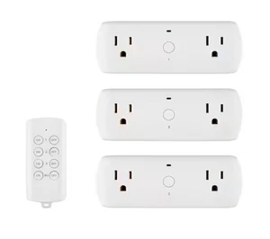 Commercial Electric Indoor 3-pack 2 Outlet Wall Adapters With Remote (White) - Picture 1 of 5