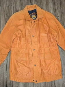 Vintage Adventure Bound Worldwide Trading Rust Leather Women's Jacket Small Zip - Picture 1 of 24