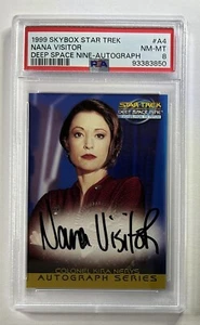 1999 STAR TREK DEEP SPACE NINE AUTO NANA VISITOR KIRA NERYS AUTOGRAPH A4 PSA 8 - Picture 1 of 2
