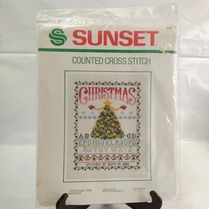 Sunset Christmas Tree Sampler 11" x 14" #2905 Counted Cross Stitch NOS Holiday - Picture 1 of 11