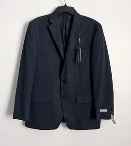 Michael Kors Mens Classic Fit Check Sport Coat 42Long In Blue - Picture 1 of 3