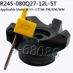 1 PIEZA R245-080Q27-12L Molino de extremo Cortador de fresado facial para inserto R245-12T3M - Imagen 1 de 5