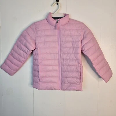 LANDS' END 女孩可打包 PUFFER 夹克 M 5 粉色 全新 110 美元 — 第 1/4 张图片