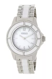 Versus Versace AL13SBQ801A991 Tokyo Silber Weiß Edelstahl Uhr NEU 240 $ - Bild 1 von 2